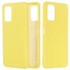 For Huawei Honor V30 / V30 Pro Solid Color Liquid Silicone Shockproof Full Coverage Protective Case(Yellow) - 1