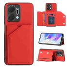 For Honor X7a Skin Feel PU + TPU + PC Card Slots Phone Case(Red) - 1