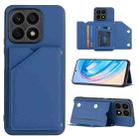 For Honor X8a Skin Feel PU + TPU + PC Card Slots Phone Case(Royal Blue) - 1