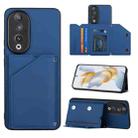 For Honor 90 Skin Feel PU + TPU + PC Card Slots Phone Case(Royal Blue) - 1