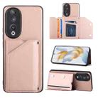 For Honor 90 Skin Feel PU + TPU + PC Card Slots Phone Case(Rose Gold) - 1