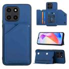 For Honor X6a 4G Skin Feel PU + TPU + PC Card Slots Phone Case(Royal Blue) - 1