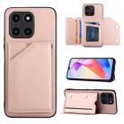 For Honor X6a 4G Skin Feel PU + TPU + PC Card Slots Phone Case(Rose Gold) - 1