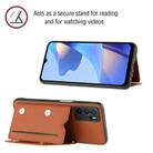 For OPPO A16 Skin Feel PU + TPU + PC Card Slots Phone Case(Brown) - 2