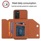 For OPPO A16 Skin Feel PU + TPU + PC Card Slots Phone Case(Brown) - 3