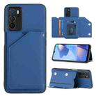 For OPPO A16 Skin Feel PU + TPU + PC Card Slots Phone Case(Royal Blue) - 1