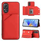 For OPPO A58 / A78 5G Skin Feel PU + TPU + PC Card Slots Phone Case(Red) - 1