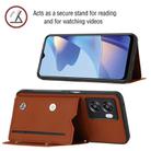 For OPPO A57 5G/A77 5G Skin Feel PU + TPU + PC Card Slots Phone Case(Brown) - 2