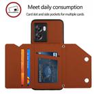 For OPPO A57 5G/A77 5G Skin Feel PU + TPU + PC Card Slots Phone Case(Brown) - 3
