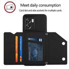 For OPPO A57 5G/A77 5G Skin Feel PU + TPU + PC Card Slots Phone Case(Black) - 3