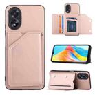 For OPPO A38 4G/A18 4G Skin Feel PU + TPU + PC Card Slots Phone Case(Rose Gold) - 1