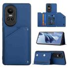 For OPPO Reno10/Reno10 Pro Global Skin Feel PU + TPU + PC Card Slots Phone Case(Royal Blue) - 1