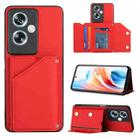 For OPPO A79 5G Global Skin Feel PU + TPU + PC Card Slots Phone Case(Red) - 1