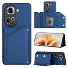 For OPPO Reno11 Global Skin Feel PU + TPU + PC Card Slots Phone Case(Royal Blue) - 1