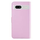 For Google Pixel 7a Tricolor Stitching Horizontal Flip Leather Phone Case(Pink) - 3