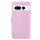For Google Pixel 7 Pro 5G Tricolor Stitching Horizontal Flip Leather Phone Case(Pink) - 3