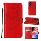 For Infinix Hot 30 4G / X6831 Embossed Butterfly Leather Phone Case(Red) - 1