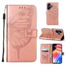 For Infinix Hot 30 4G / X6831 Embossed Butterfly Leather Phone Case(Rose Gold) - 1