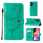 For Infinix Hot 30 4G / X6831 Embossed Butterfly Leather Phone Case(Green) - 1