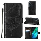 ForInfinix Note 12i 2023 / G85 Embossed Butterfly Leather Phone Case(Black) - 1