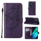 ForInfinix Note 12i 2023 / G85 Embossed Butterfly Leather Phone Case(Dark Purple) - 1