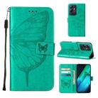 ForInfinix Note 12i 2023 / G85 Embossed Butterfly Leather Phone Case(Green) - 1