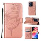 For Infinix Note 30 5G / X6711 Embossed Butterfly Leather Phone Case(Rose Gold) - 1