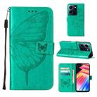 For Infinix Note 30 5G / X6711 Embossed Butterfly Leather Phone Case(Green) - 1