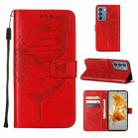 For Infinix Zero 5G 2023 / T781 Embossed Butterfly Leather Phone Case(Red) - 1