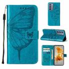 For Infinix Zero 5G 2023 / T781 Embossed Butterfly Leather Phone Case(Blue) - 1