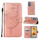 For Infinix Zero 5G 2023 / T781 Embossed Butterfly Leather Phone Case(Rose Gold) - 1