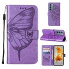 For Infinix Zero 5G 2023 / T781 Embossed Butterfly Leather Phone Case(Light Purple) - 1