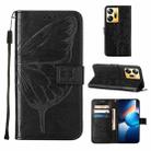 For Infinix Zero 20 / X6821 Embossed Butterfly Leather Phone Case(Black) - 1