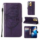 For Infinix Zero 20 / X6821 Embossed Butterfly Leather Phone Case(Dark Purple) - 1
