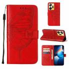 For Infinix Zero 20 / X6821 Embossed Butterfly Leather Phone Case(Red) - 1