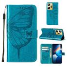 For Infinix Zero 20 / X6821 Embossed Butterfly Leather Phone Case(Blue) - 1