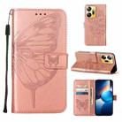 For Infinix Zero 20 / X6821 Embossed Butterfly Leather Phone Case(Rose Gold) - 1