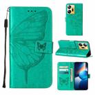 For Infinix Zero 20 / X6821 Embossed Butterfly Leather Phone Case(Green) - 1