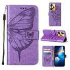 For Infinix Zero 20 / X6821 Embossed Butterfly Leather Phone Case(Light Purple) - 1