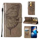 For Infinix Zero 20 / X6821 Embossed Butterfly Leather Phone Case(Grey) - 1