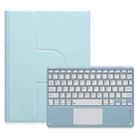 For iPad 10.2 2021 / Air 2019 Square Button 360 Degree Rotatable Bluetooth Keyboard Leather Case with Touchpad(Sky Blue) - 1