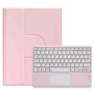 For iPad 10.2 2021 / Air 2019 Square Button 360 Degree Rotatable Bluetooth Keyboard Leather Case with Touchpad(Pink) - 1