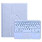 For iPad 10th Gen 10.9 2022 Square Button 360 Degree Rotatable Bluetooth Keyboard Leather Case with Touchpad(Light Purple) - 1