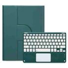 For iPad 10th Gen 10.9 2022 Square Button 360 Degree Rotatable Bluetooth Keyboard Leather Case with Touchpad(Dark Green) - 1
