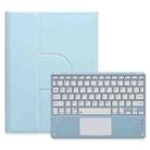 For iPad 10th Gen 10.9 2022 Square Button 360 Degree Rotatable Bluetooth Keyboard Leather Case with Touchpad(Sky Blue) - 1