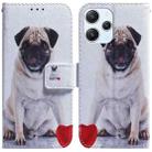 For Xiaomi Redmi 12 Coloured Drawing Flip Leather Phone Case(Pug) - 1