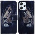 For Xiaomi Redmi 12 Coloured Drawing Flip Leather Phone Case(Lion) - 1