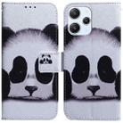 For Xiaomi Redmi 12 Coloured Drawing Flip Leather Phone Case(Panda) - 1