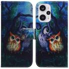 For Xiaomi Poco F5/Redmi Note 12 Turbo Coloured Drawing Flip Leather Phone Case(Oil Painting Owl) - 1