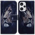 For Xiaomi Poco F5/Redmi Note 12 Turbo Coloured Drawing Flip Leather Phone Case(Lion) - 1